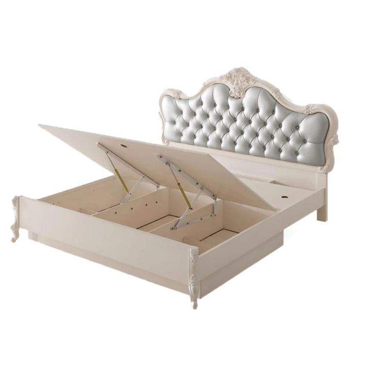 Mobilya Bett مضاءة الشقي Dormitorio الحديثة مربع Tempat Tidur Tingkat إطار مجموعة الجلود Moderna كاما Mueble أثاث غرفة نوم السرير