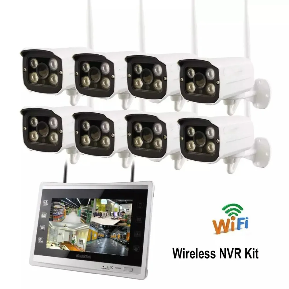 SmartYIBA беспроводной 960P NVR комплект HD 12 &quotЖК монитор 8CH wifi безопасность 1.3MP аудио WIFI