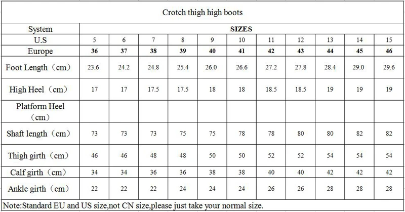 Crotch thigh high boots-18cm