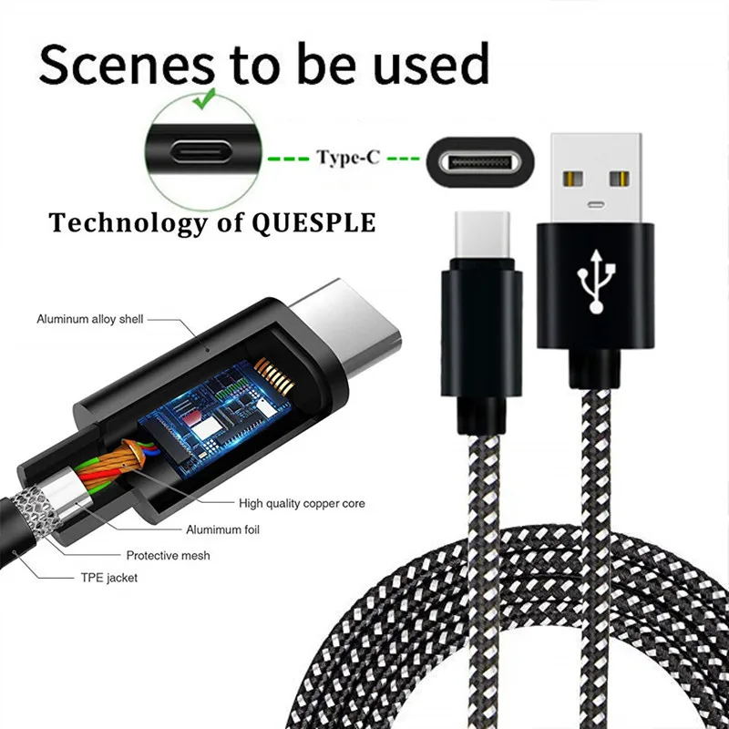 Кабель Micro usb Тип C для быстрой зарядки Galaxy Fold S10e S10 5G J6 plus A8 A7 2018 Xperia 1 Z3 One Plus 6 6T 5 3 Nubia