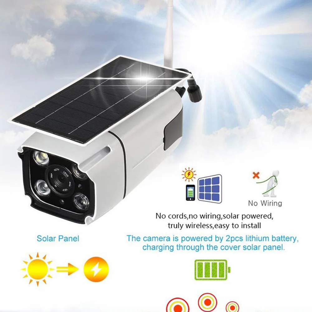 

Night Vision WIFI Outdoor Waterproof Multi-function Solar Camera Easy to Install Remote Surveillance Camera HD Resolution