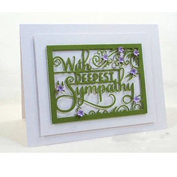 

With Deepest Sympathy Frame Metal Cutting Dies Stencils DIY Scrapbooking Album Paper Cards Craft Embossing Word Dies