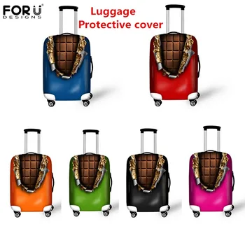 

FORUDESIGNS Hot Sale 3D Chocolate Travel Accessories Protective Luggage Cover For 18-30inch Suitcase Case Waterproof Dust Covers