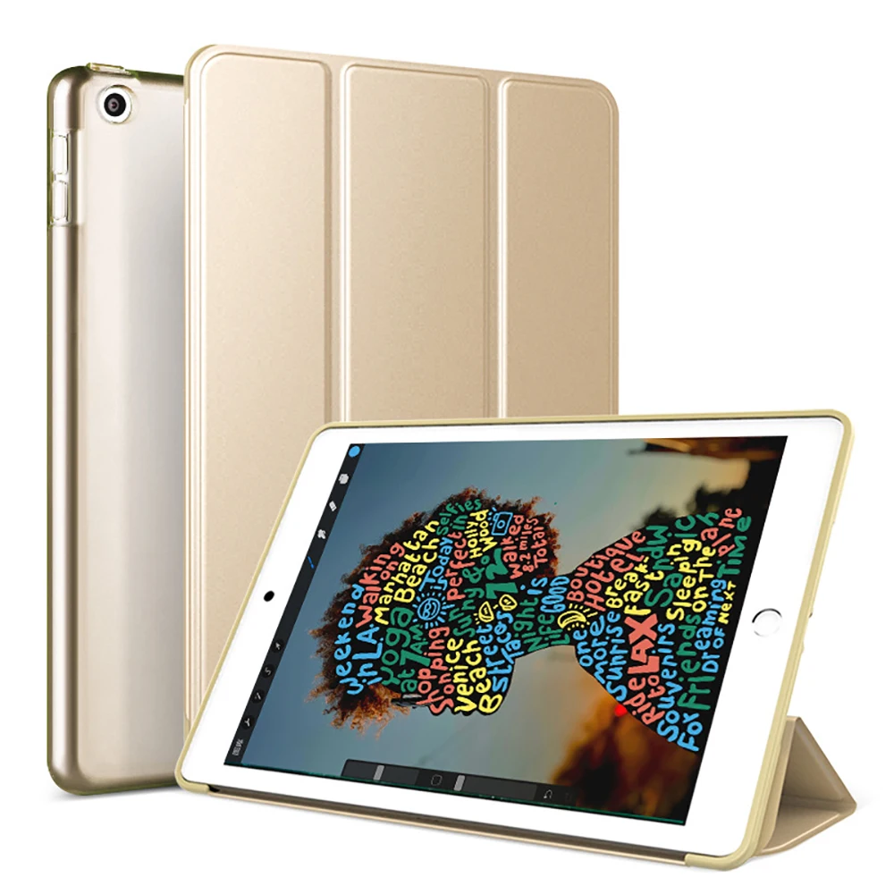 Для нового iPad 9,7 дюйма модель выпуска чехол многоцветный PU смарт-чехол Магнитный спящий Пробуждение оболочки A1822 A1823 A1893 A1954