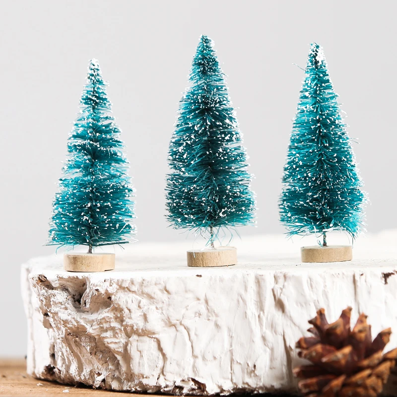 Mini Christmas Tree Sisal Silk Cedar Decoration Small Christmas Tree Blue Mini Tree