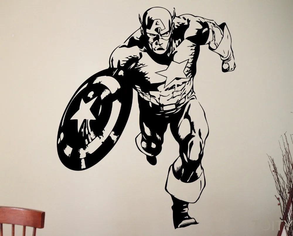 Buy Captain America Sticker Super Hero Wall Decal