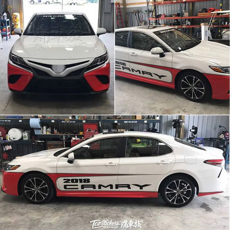 Автомобильные наклейки для Toyota Camry- с цветными полосками, Модифицированная Автомобильная наклейка, пленка для украшения внешнего вида