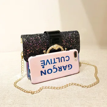 

Summer Packet Ms. 2019 New Wild Messenger Transparent Laser Bag Simple Chain Monkey Leisure Temperament Covered Mobile Phone Bag