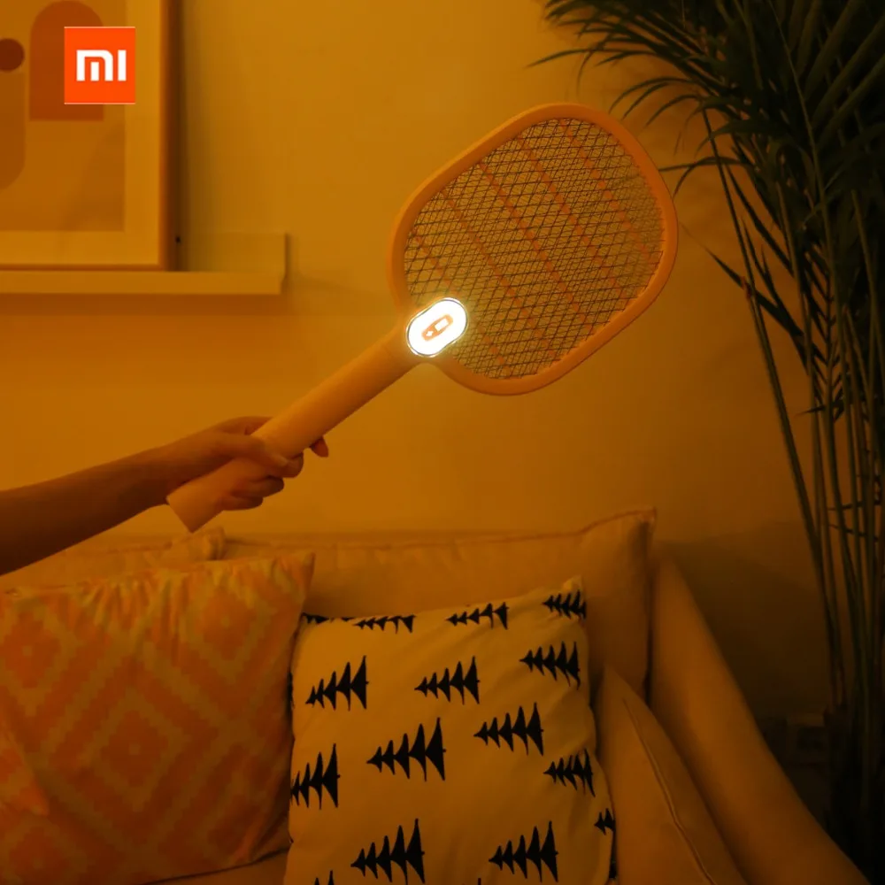 Xiaomi mijia электрическая ловушка для комаров Перезаряжаемые светодиодный Электрический насекомых ошибках Fly сетка от москитов убийца ракетки