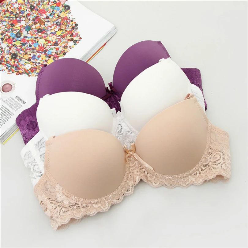 

Fashion Women Push Up Bra One-piece Seamless Solid Women Double Push Up Bras Sexy Bras For Women Big Size Gather Underwear Bras