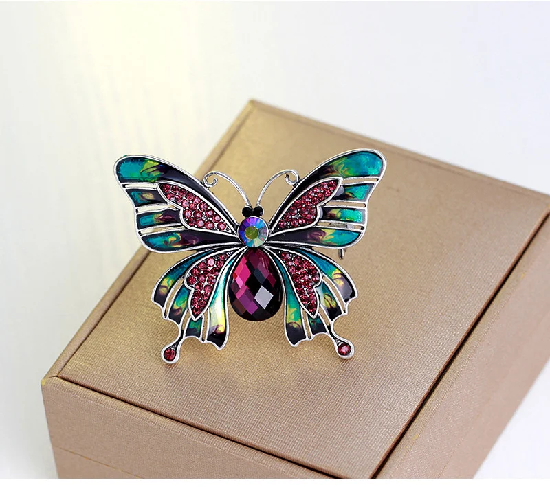 NIUYITID Crystal Rhinestone Insect Brooches For Women Enamel Pin Jewelry Vintage Accessories For Wedding  (5)