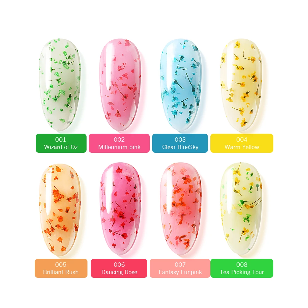 

Sexymix Dried Flowers Nail Polish Fairy Decoration Nail Art Nail Gel Polish Floral Soak Off Manicure UV Gel Candy Colors