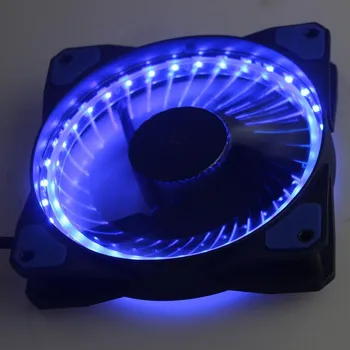 

Gdstime 5 Pcs 12cm 3Pin 4Pin Desktop PC Case Cooling LED Fan DC 12V 12cm 120mm x 25mm Little Blue LED Lights 120mmx25mm 12025