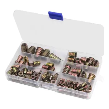 

100pcs Zinc Alloy Thread for Wood Insert Nut Flanged Hex Drive Head Nuts