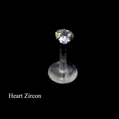 1PC Bioplast Flexible Zircon Ear Tragus Cartilage Piercings Horse Eye Ellips Labret Ring Ear Tragus Sexy Body Jewelry Piercing 