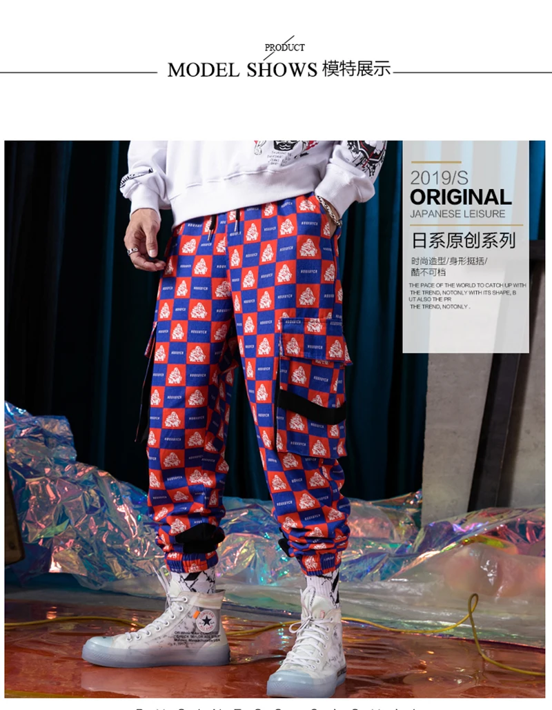Purple Skateboard Color Pants Men Cotton Camo Hip Hop Fashion Cargo Pants  (4)