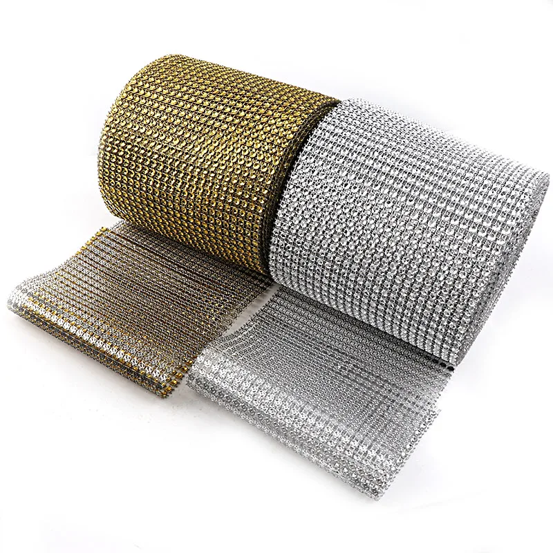 

24 Rows 1 Yard 4mm Half Round Gold/Silver Punk Style Rivet Mesh Trim ABS Plastic Sew On For DIY Craft Jewelry Decoration