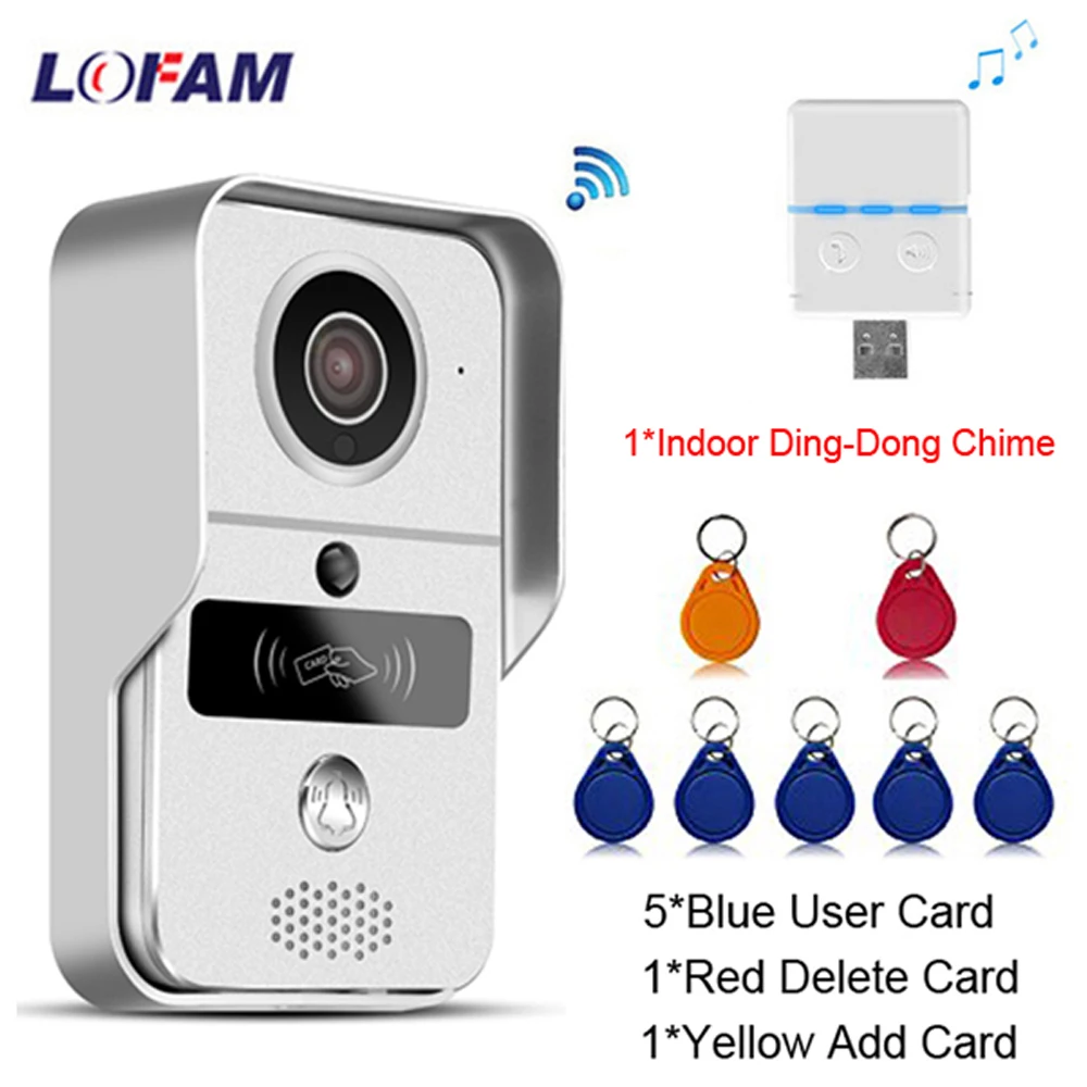 

LOFAM Wireless IP Video Intercom Unlock Door WI-FI Video Door Phone Door Bell WIFI Doorbell Camera With Indoor Music Bell Chime