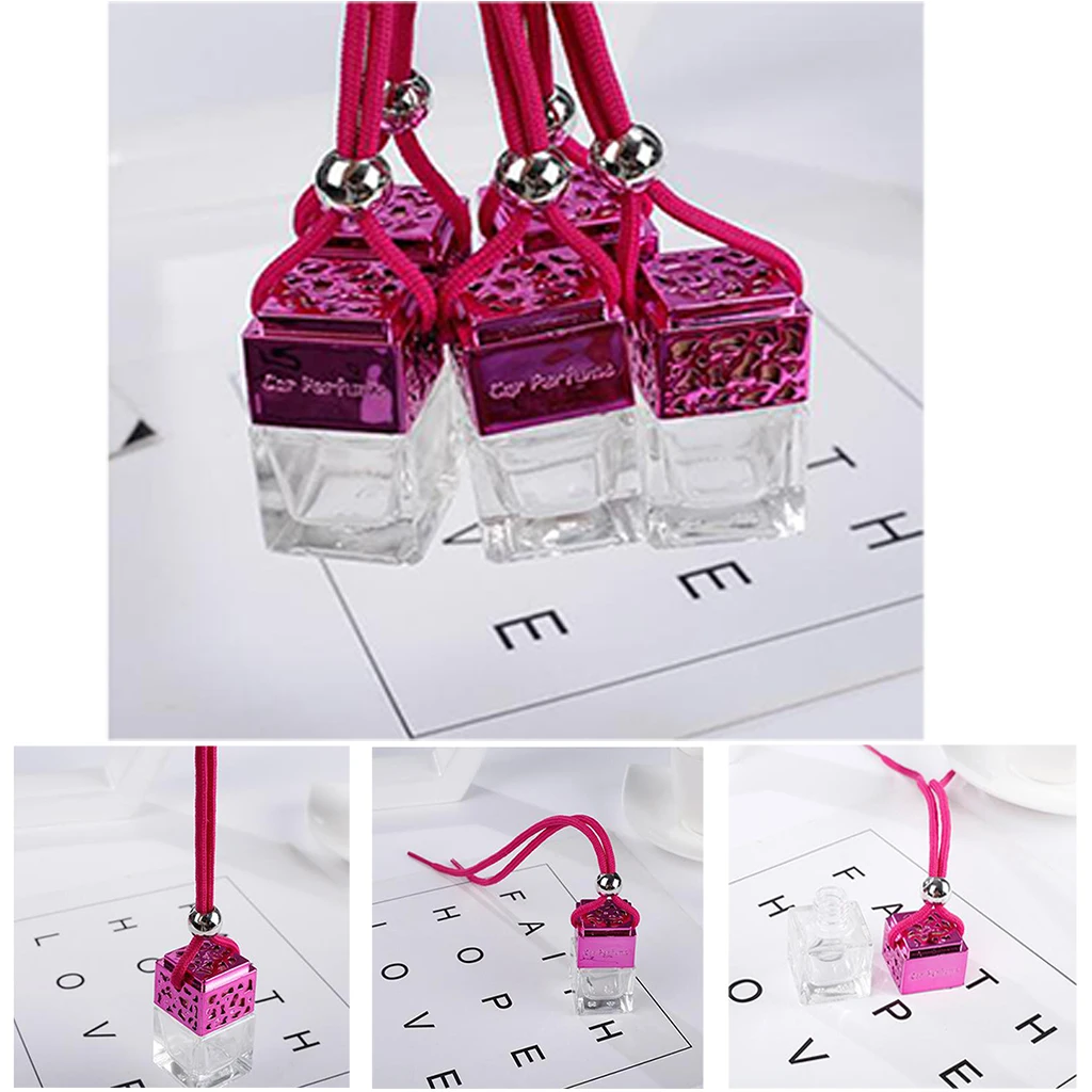10x Car Perfume Bottle Car-styling Air Freshener for Essential Oils Perfume Pendant Hanging Glass Bottle Auto Ornament