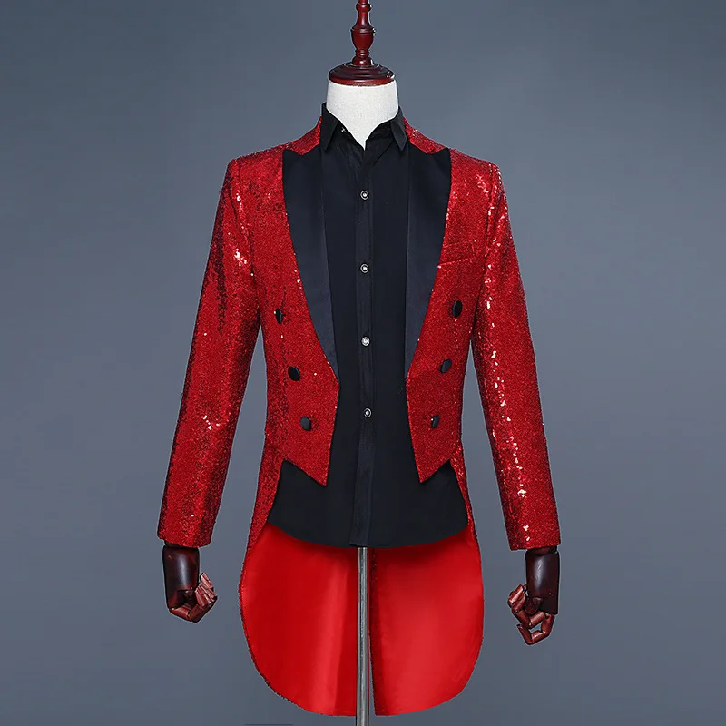 Маг блёстки смокинг мужская сценическая одежда певица пальто сплошной синий красный черный золотой мужские костюмы пиджаки куртка