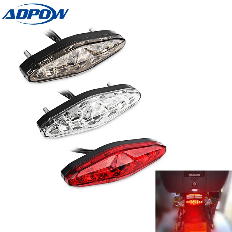 Motorcycle ATV 10 LED Red 12V Brake Stop Running Rear Tail Light Lamp Universal