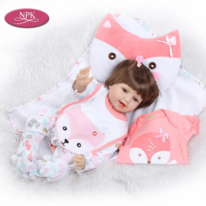 

NPK 55CM Silicone Reborn Baby DOll Toys For Girl Lifelike Soft Cloth Body Newborn Babies Doll Reborn Menina Kids Christmas Gifts
