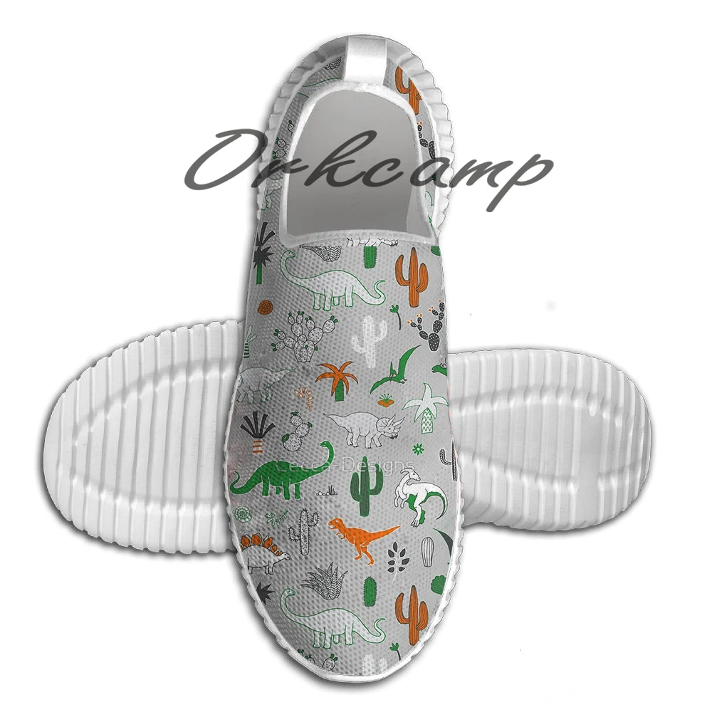 

Dinosaur Desert green and orange on grey Light Weight fashion Sports Running Shoes Walking Shoes Summer Comfortable Yuga shoes