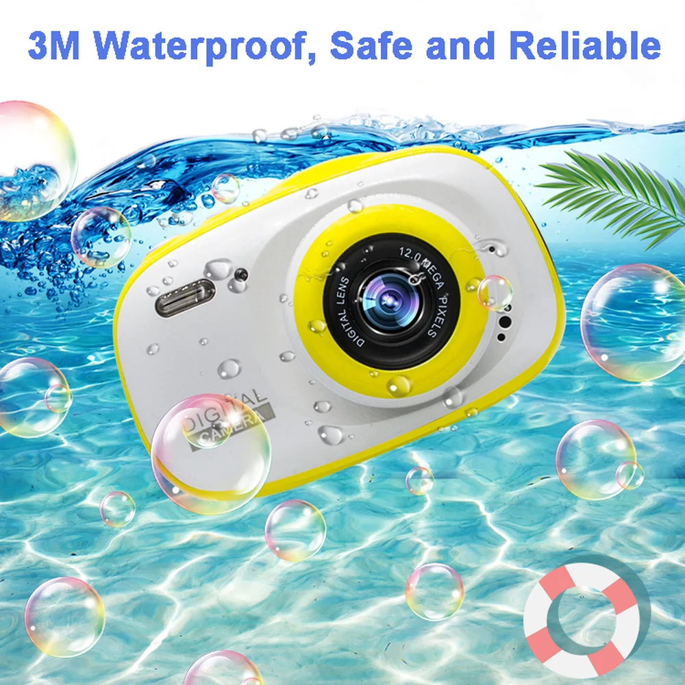 HD Mini 2 дюйма мультяшная Водонепроницаемая Детская Цифровая камера MP3 MP4 игрушка