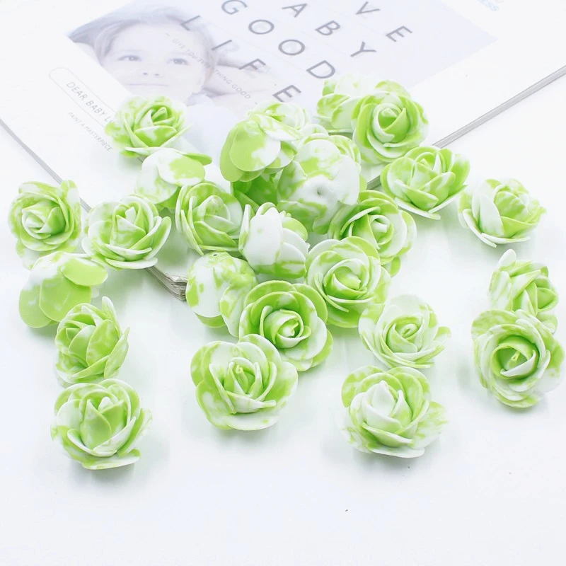 JAROWN PE Artificial Foam Flowers DIY Bear Accessory Simulation Rose Flower Head Wedding Party Fake Garland Decoration Flores (6)