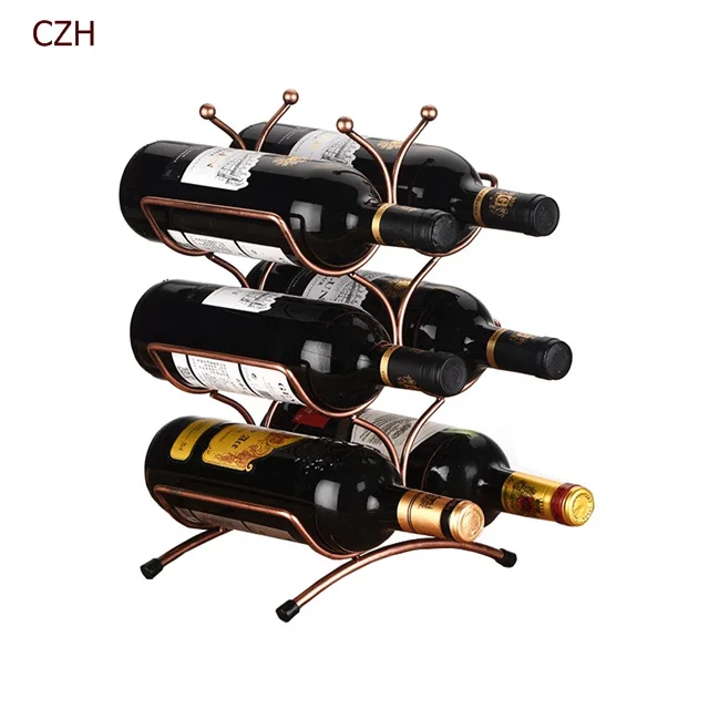 Креативный металлический три ряда и держатель для винных бутылок декоративный, кованый искусства винный шкаф для бара устройство Ремесло украшения Аксессуары