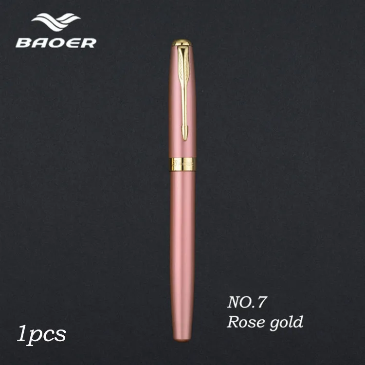 Baoer388-Rollerball-Pen-Black-Golden-Business-Metal-Ballpoint-Pen-Medium-Golden-Clip-Gold-boligrafo-muji-made(14)