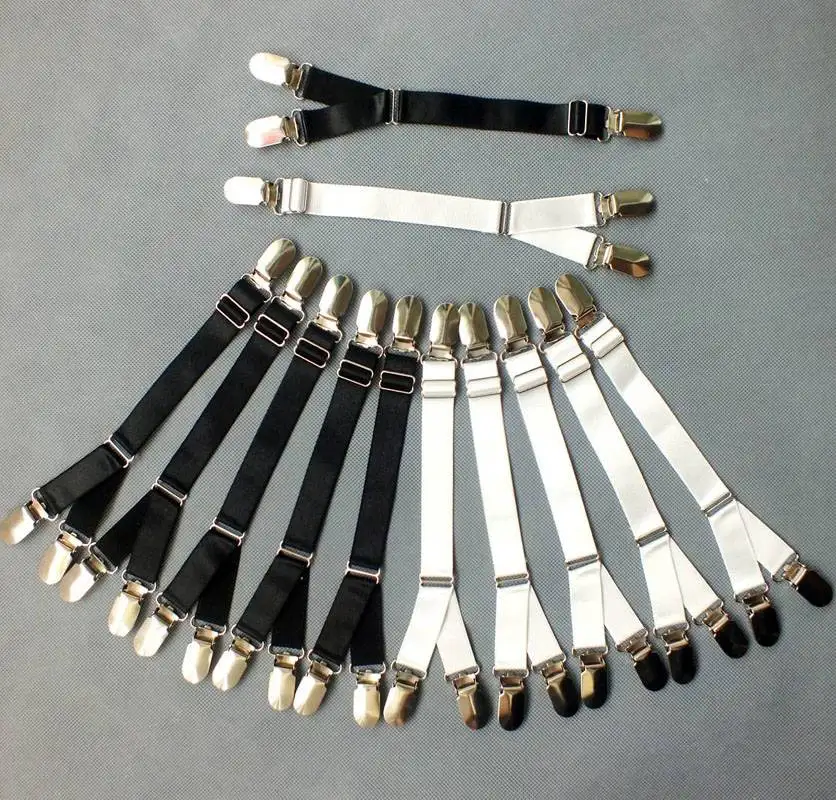 4 Bride Leg Garter Adjustable Metal Duckbill Clip Buckle Garters Y Type