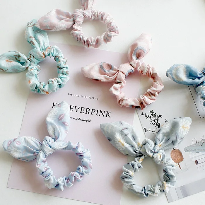 Contracted rabbit ears hair coil head ornament sweet tie hair string of