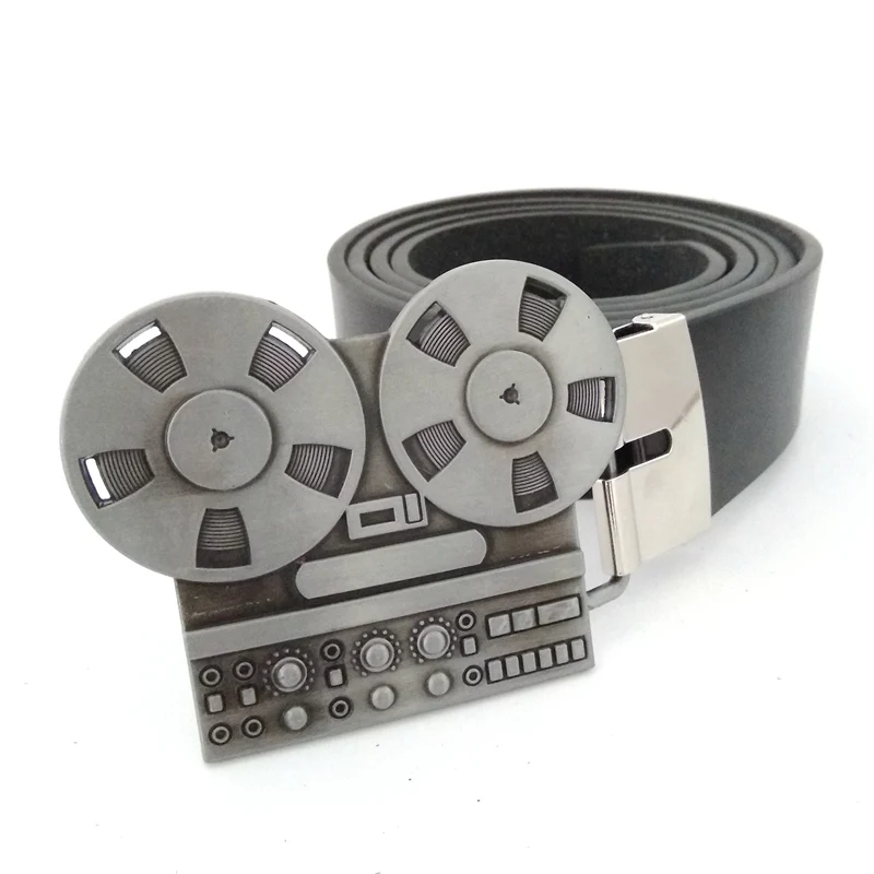 Belt men Faux leather Man belts 130 cm with music series reel to reel