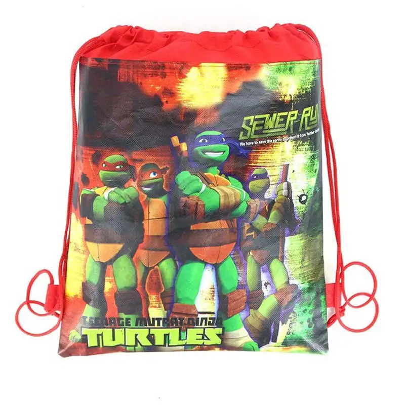 

Ninja Turtle Theme Shopping Drawstring Bags Kid Favors Non-Woven Fabric Backpack Birthday Party Supplies