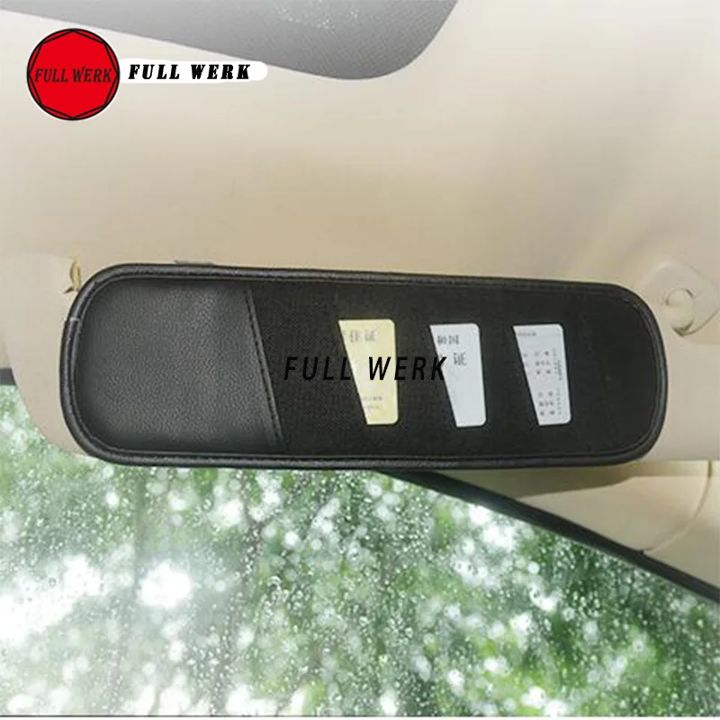 

Car Vehicle Sun Visor Multifuntion PU Card Holder Clip Organizer Hanging Bag Pocket for Tesla Model S Auto Tidying Accessories