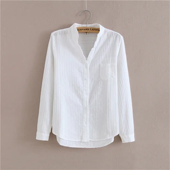 

2017 new spring women blouses long sleeved shirts office lady style women clothing female white full solid shirts d315 30