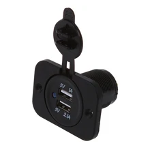 Адаптер гнездо 2 usb порта автомобильное зарядное устройство для 12V авто