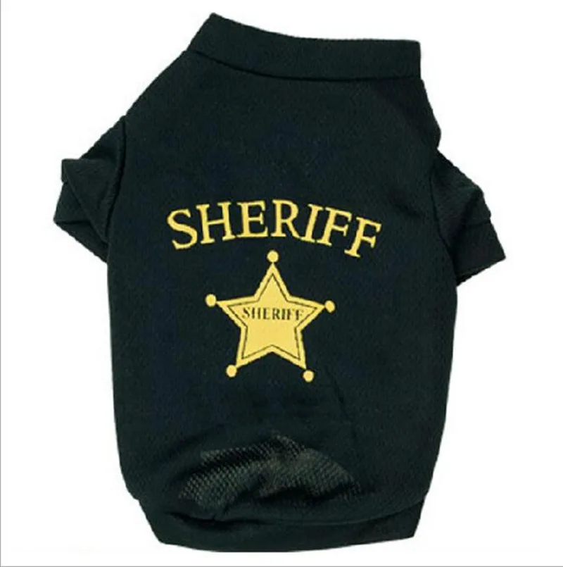 Рабочая собака весна лето кошка жилет звезда шерифа мира футболка Щенок куртка для собаки пальто Одежда для собаки чихуахуа