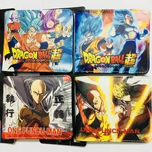 Super Dragon Ball Z Wallet for Men Japanese Hot Anime Wukong One Punch Cartoon Purse Students Short Wallets with Zipper Pocket