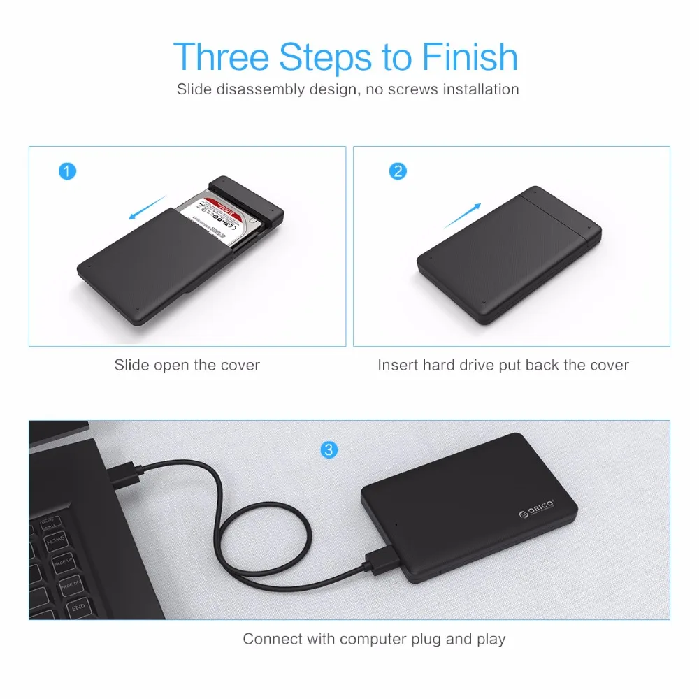 hdd enclosure ORICO SATA 3.0 to USB3.0 External Hard Drive Case 2.5 inch HDD Enclouse Adapter for Samsung Seagate SSD HDD Hard Disk Box 3.5 hdd external case