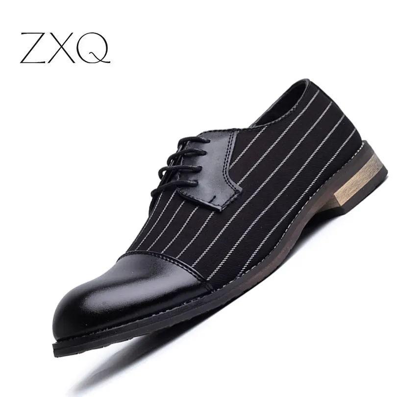 Vente Nouveau Mode Stripe Conception Simple PU En Cuir Robe D affaires Chaussures Hommes Casual Chaussures à lacets Appartements EUR Taille 38 44