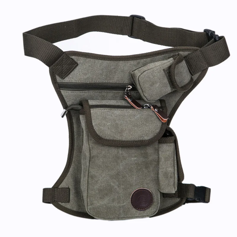 Высокое качество, парусиновая кожа, Мужская поясная сумка на плечо/сумка-мессенджер, дизайнерская, штурмовая, для путешествий, для верховой езды, тренд, мужская, для ног, прямая упаковка - Цвет: Army Green