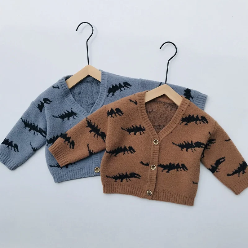 

2019 Autumn Winter Boys Sweater Kids Baby Children Clothes Long Sleeve Sweater Knitwear Knit Cardigan Sweaters Outwear S9290