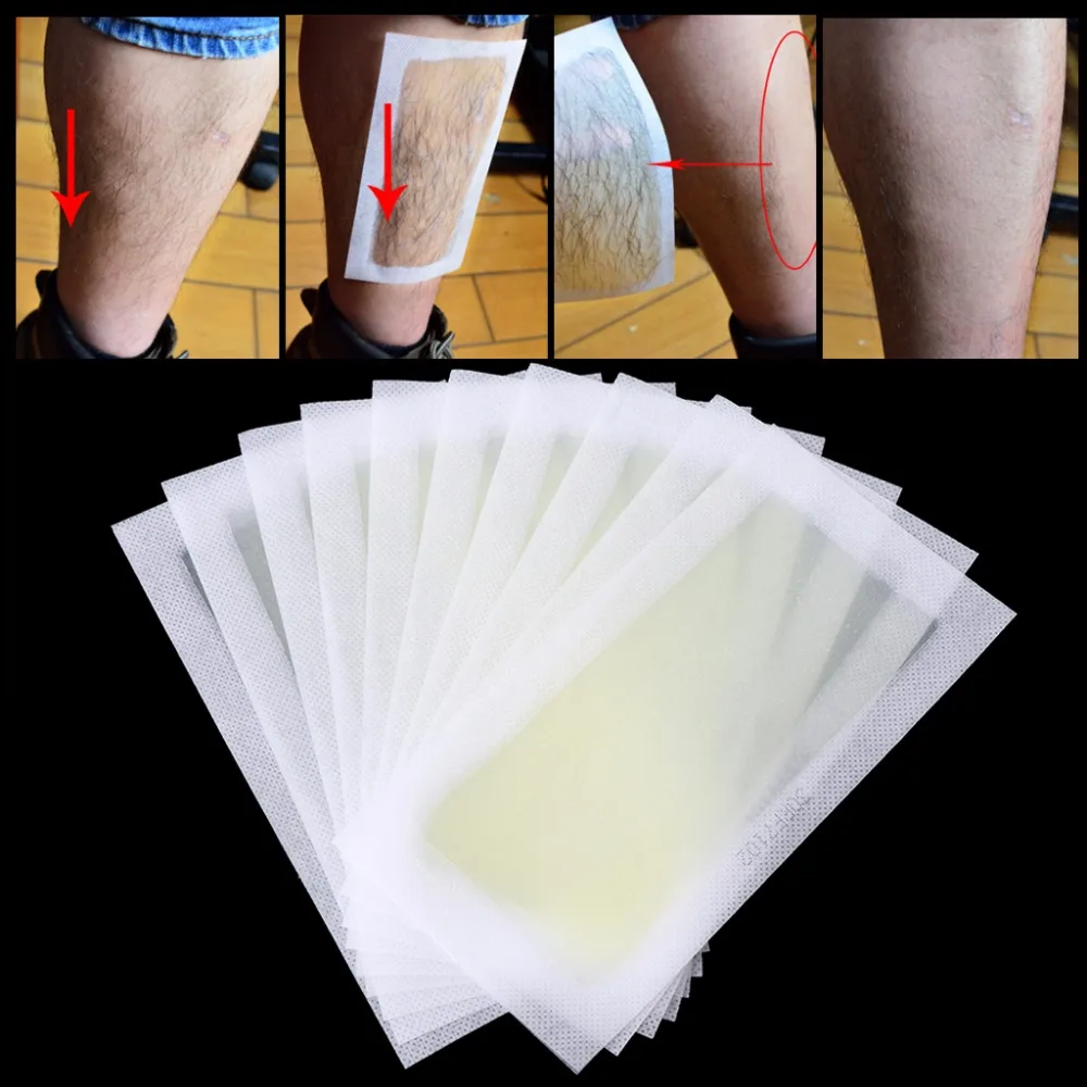 Fshall 10pcs Hair Removal Depilatory Wax Strips Papers Waxing