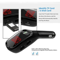 tf כרטיס מטען לרכב אלחוטי 3.1A Bluetooth 4.2 USB נגן MP3 Fast מתאם מטען לרכב דיבורית שיחות Displayer תמיכה TF כרטיס (5)