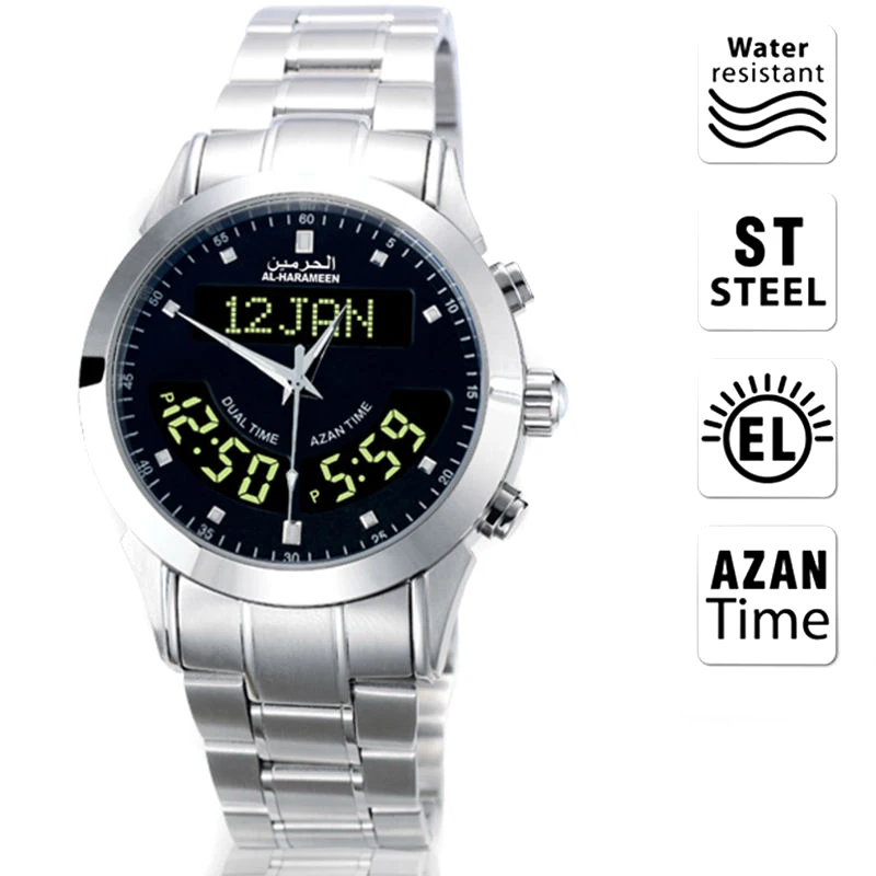 

Muslim Azan Watch 6102 WA-10 32mm Stainless Steel Automatic Mosque Prayer Clock for All Muslim friend