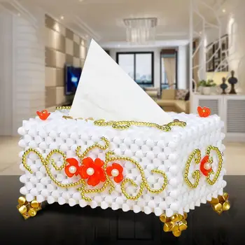 

Acrylic Creative Tissue Box Handmade Floral Napkin Holder Storage Box Cover Table Car Tissue Paper Home Hotel Office Decor