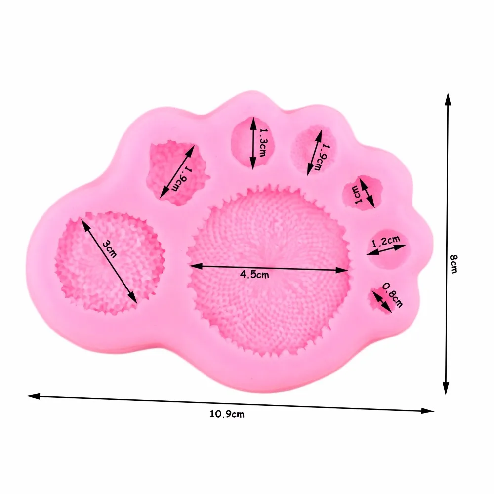 Маргаритка Подсолнух тычинки силиконовая форма для шоколада конфеты сделай сам цветок решений форма для полимерной глины для кексов, помадки украшения торта инструменты