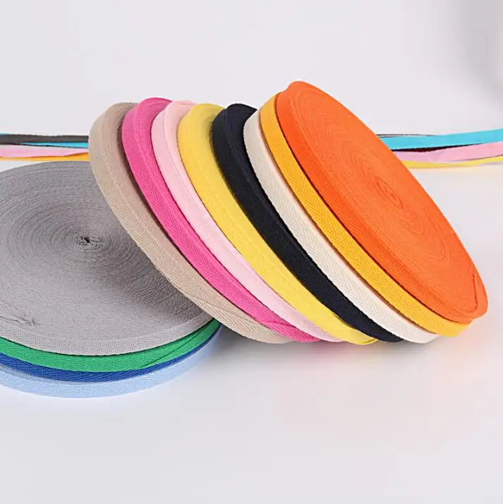 

50 meters long 1cm wide Multicolor Flat Cotton Cord String Strap Rope Thread for Pants Waist Bag Hat Hoodies shoes 1 Roll